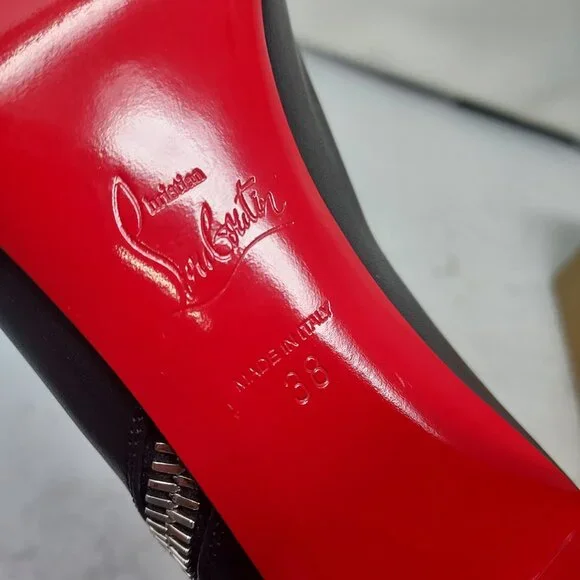 Christian Louboutin Black Ziptotal Black Ankle Boot - Picture 5 of 13